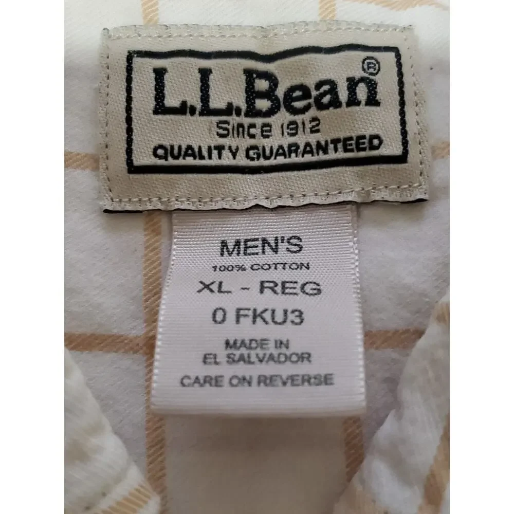 L.L.Bean Men’s XL Regular Button-Down Shirt 100% Cotton Plaid Long Sleeve Casual - Picture 2 of 12